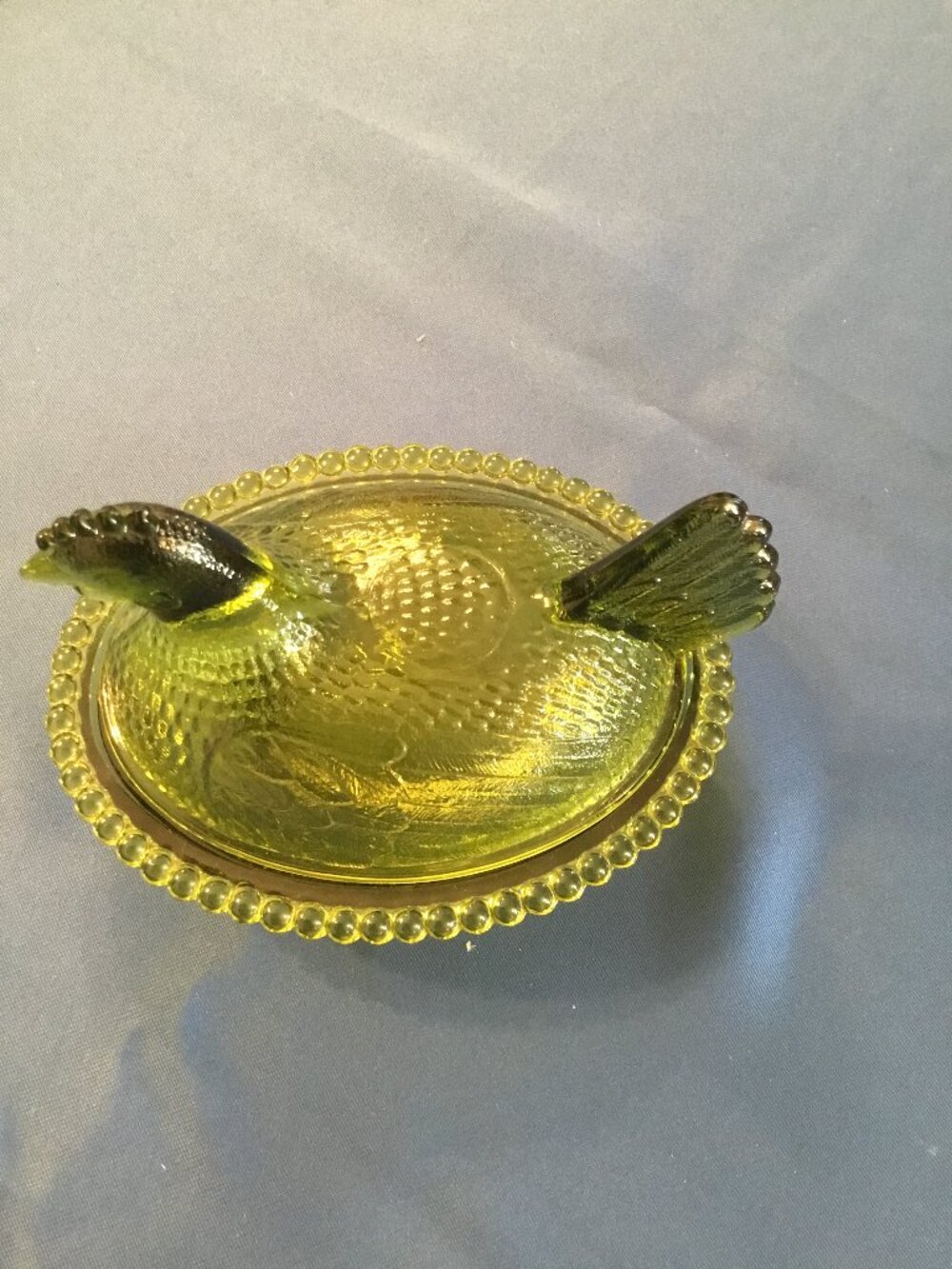 Indiana Glass Company Hen on a Nest (Olive Green)